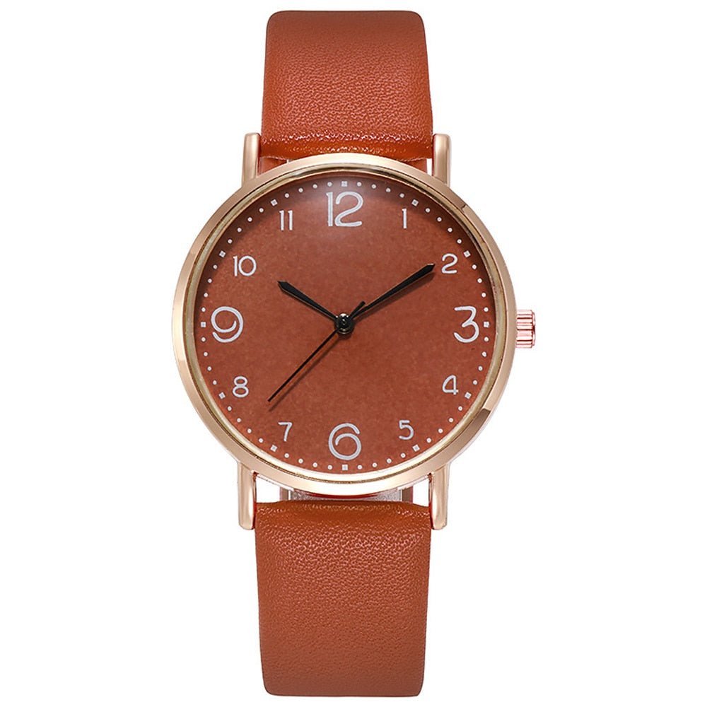 New Women Luxury Quartz Alloy Watch Ladies Fashion Stainless Steel Dial Casual Bracele Watch Leather Wristwatch Zegarek Damski