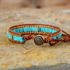 New Women Wrap Bracelets Turquise Stones Gold Chain Woven Wrap Bracelet Bohemian Statement Jewelry Dropship