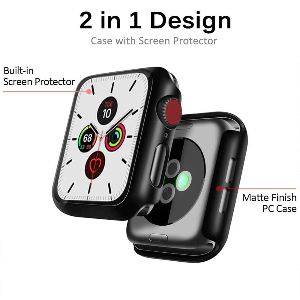 Tempered Glass+Matte Watch Cover  for Apple Watch Case 44mm 40mm 42mm 38mm  Bumper+Screen Protector for Iwatch SE 6 5 4 3 2 1