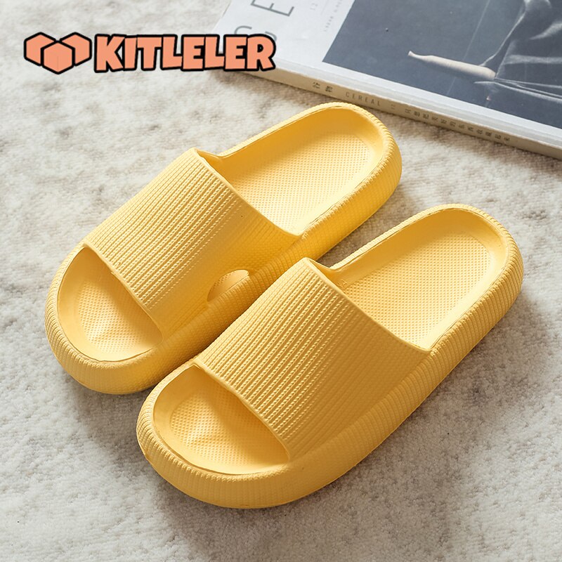 Bathroom vip Anti-slip Shoes Women Thick Platform Slippers Summer Beach Eva Soft Sole Slide Sandals Leisure Men Ladies Indoor