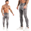 GINGTTO Jeans Men Elastic Waist Skinny Jeans Men 2020 Stretch Ripped Pants Streetwear Mens Denim Jeans Blue