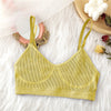 FINETOO Seamless Tanks Tops Panties Set Female Underwear Wireless Bra Crop Top Women Low-rise Underpants Soft Bralette Lingerie