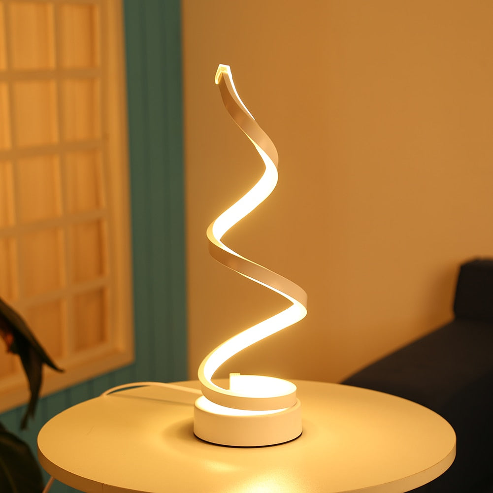 Acrylic Iron Curved Modern Spiral LED