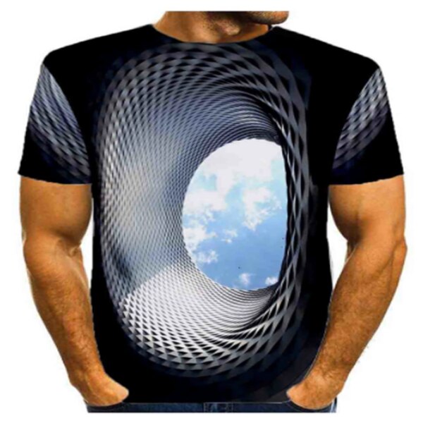 Effet optique 3D, tee-shirt pour homme.