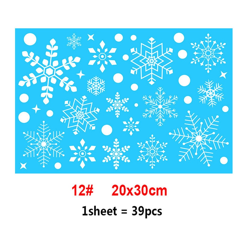 2022 Removable Christmas PVC Static Sticker Santa Elk Window Stickers Beautify Snowflake Wall Decals New Year Party Glass Paste