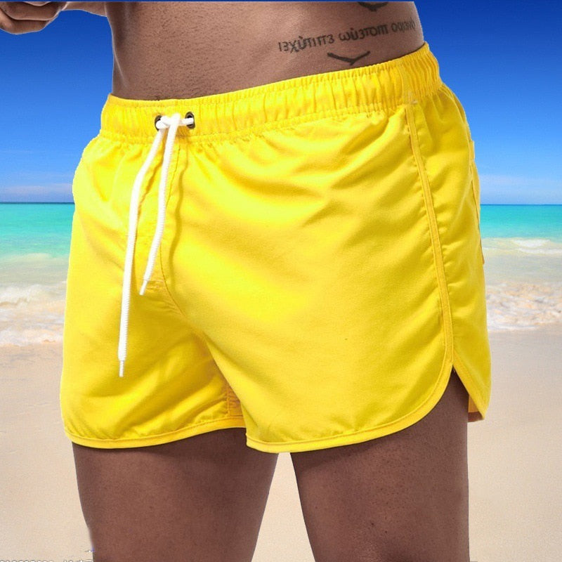 2021 Summer Men's Swimwear Shorts Brand Beachwear Sexy Swim Trunks Men Swimsuit Low Waist Breathable Beach Wear Surf