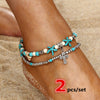 Multicolor Tassel Anklet Bohemian Jewelry For Women Acrylic Beaded Elastic Chain Ankle Chain Leg Foot Chain