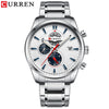 CURREN homme montre-bracelet étanche chronographe  marque de luxe argent acier inoxydable Sport