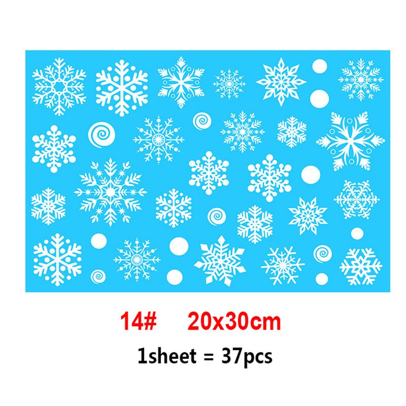 2022 Removable Christmas PVC Static Sticker Santa Elk Window Stickers Beautify Snowflake Wall Decals New Year Party Glass Paste