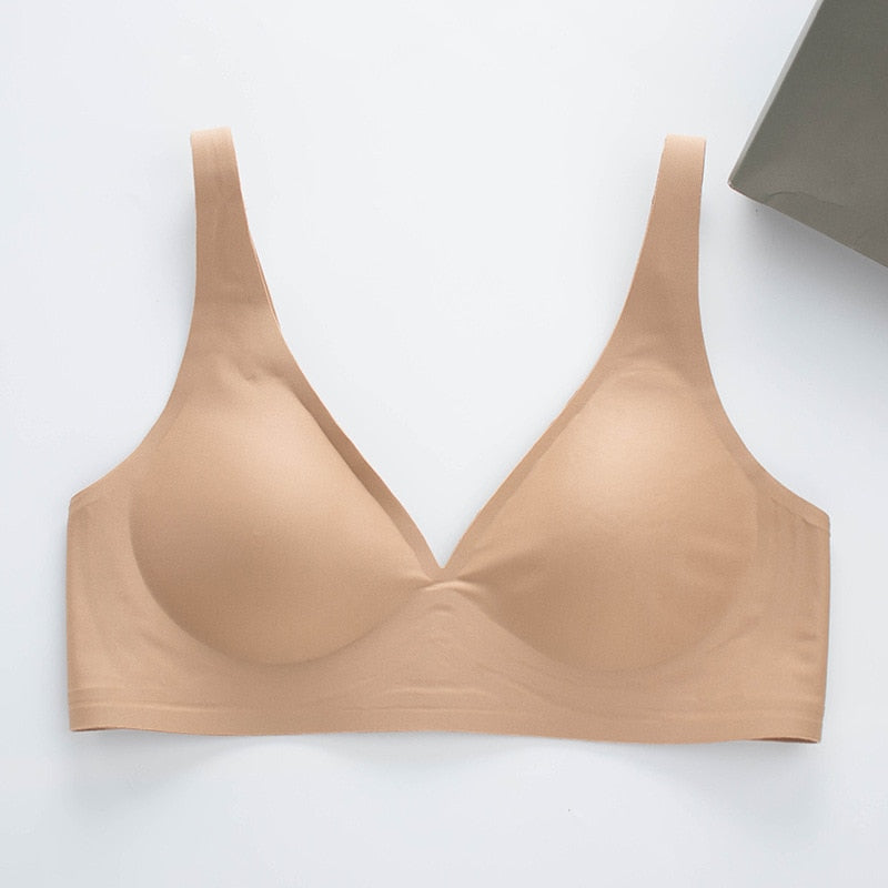 Seamless Bra Wire Free Bra Sexy Triangle Brassiere Soft Women's Push Up Underwear Feminina Small Breast Adjusts Female A B C Cup