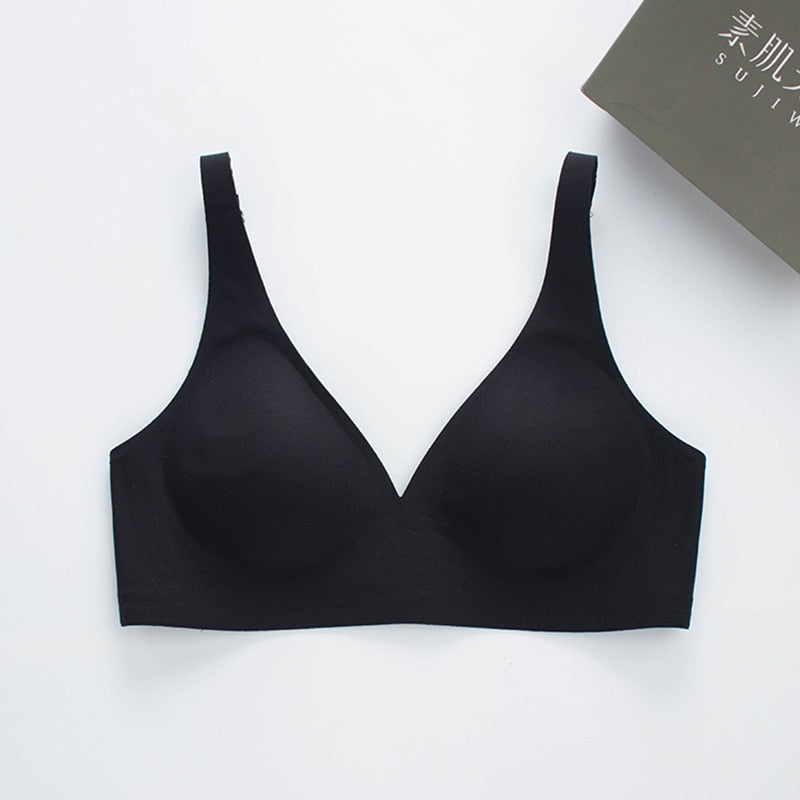 Seamless Bra Wire Free Bra Sexy Triangle Brassiere Soft Women's Push Up Underwear Feminina Small Breast Adjusts Female A B C Cup