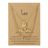 3Pcs/Set Unique Star Zodiac Sign Pendant Charm Gold Necklace