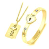 VIP Fashion Concentric Lock Key Titanium Steel Stainless Steel Jewelry Bracelet Necklace Couple Sets