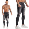 GINGTTO Jeans Men Elastic Waist Skinny Jeans Men 2020 Stretch Ripped Pants Streetwear Mens Denim Jeans Blue