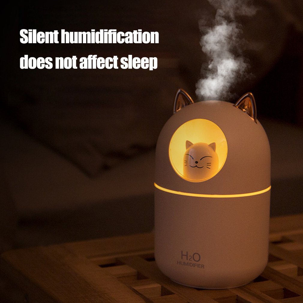 LED Light Cartoon Cat Humidifier