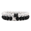 Set Bracelet Couples Distance Black White Natural Lava Stone Tiger Eye Beaded Yoga Bracelets for Men Women Elastic Rope Jewelry