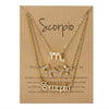 3Pcs/Set Unique Star Zodiac Sign Pendant Charm Gold Necklace