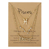 3Pcs/Set Unique Star Zodiac Sign Pendant Charm Gold Necklace