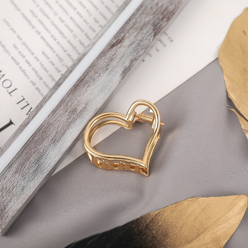 2021 New Women Elegant Gold Silver Hollow Geometric Metal Hair Claw Vintage Hair Clips Headband Hairpin Fashion Hair Accessories