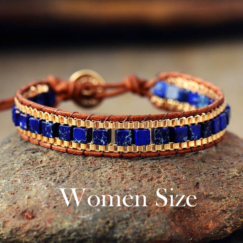 New Women Wrap Bracelets Turquise Stones Gold Chain Woven Wrap Bracelet Bohemian Statement Jewelry Dropship