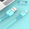 USB Data Cable For iPhone 12 Mini 12 Pro Max X XR 11 XS 8 7 6s Liquid Silicone Charging Cable USB Data Cable Phone Charger Cable