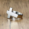 Men Cross Shaped Ring in Stainless Steel with Silverly Black Golden Male Jewelry