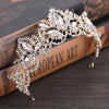 2019 New Fashion Baroque Luxury Crystal AB Bridal Crown Tiaras Light Gold Diadem Tiaras for Women Bride Wedding Hair Accessories