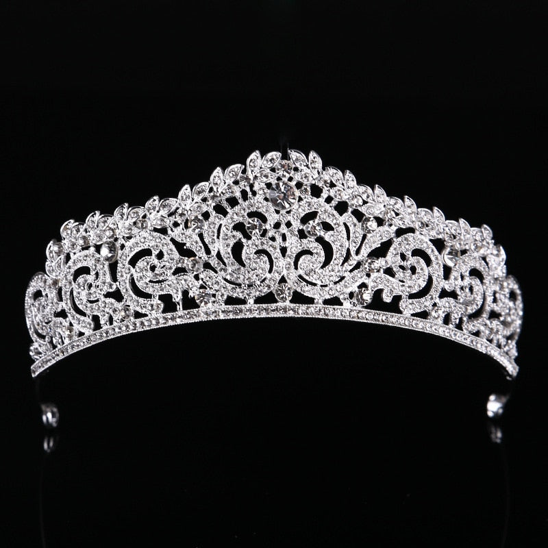 2019 New Fashion Baroque Luxury Crystal AB Bridal Crown Tiaras Light Gold Diadem Tiaras for Women Bride Wedding Hair Accessories