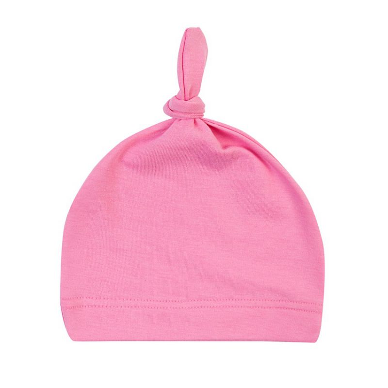 Baywell Newborn Baby Cotton knotted Beanies Solid Color Toddler Girls Sleep Caps 0-12M