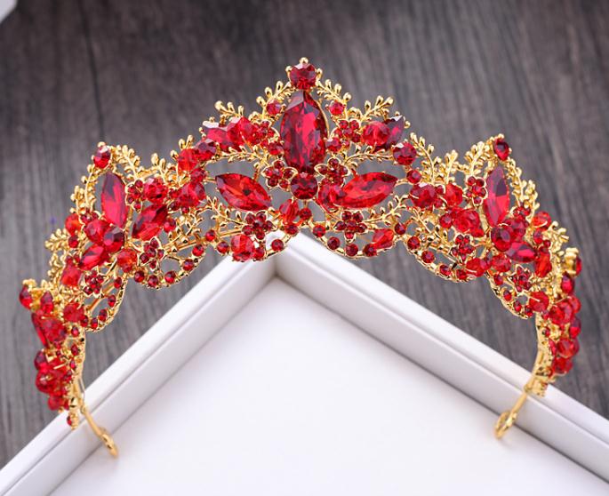 2019 New Fashion Baroque Luxury Crystal AB Bridal Crown Tiaras Light Gold Diadem Tiaras for Women Bride Wedding Hair Accessories