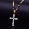 TOPGRILLZ Hip Hop Pico Harvey Cross Pendant Necklace Micro Pave AAAA+ Cubic Zirconia Egyptian Style Necklace 24" 30" Chain