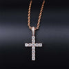 TOPGRILLZ Hip Hop Pico Harvey Cross Pendant Necklace Micro Pave AAAA+ Cubic Zirconia Egyptian Style Necklace 24" 30" Chain