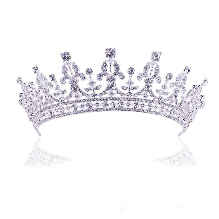 2019 New Fashion Baroque Luxury Crystal AB Bridal Crown Tiaras Light Gold Diadem Tiaras for Women Bride Wedding Hair Accessories