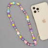 Shinus Heishi Disc Beads Crystal Chain For Phone Mobile Phone Lanyard Smile Cell Phone Chains 2021 LOVE Letter String Wristband