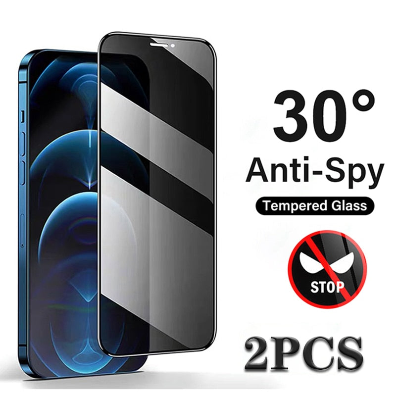 2PCS Privacy Tempered Glass For iPhone 11 12 13 PRO MAX Mini XR XS MAX Screen Protector For iPhone 7 8 6 S Plus Anti Spy Glass