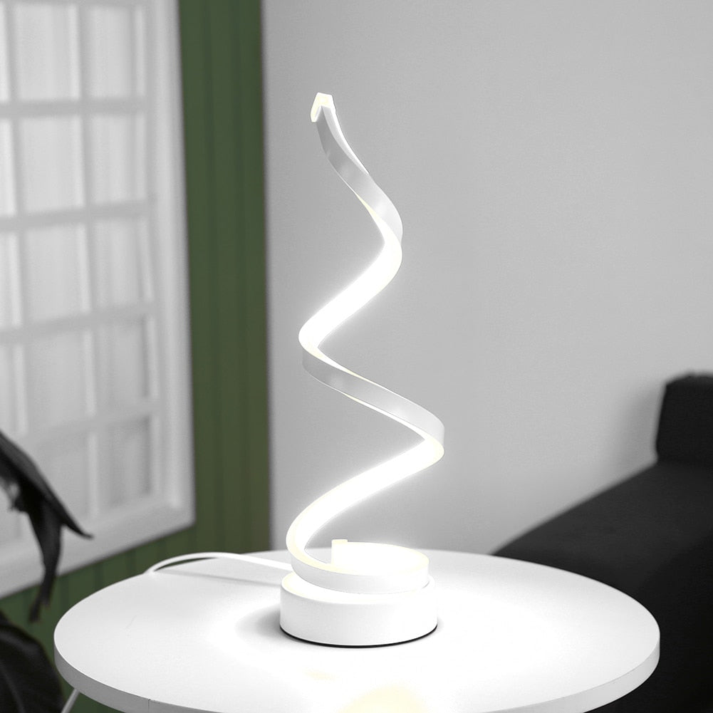 Acrylic Iron Curved Modern Spiral LED