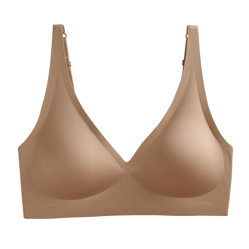 Seamless Bra Wire Free Bra Sexy Triangle Brassiere Soft Women's Push Up Underwear Feminina Small Breast Adjusts Female A B C Cup
