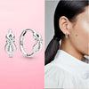 Silver Earrings Real 925 Sterling Silver Asymmetrical Heart Hoop Earrings for Women Fashion Silver Earring Jewelry Gift