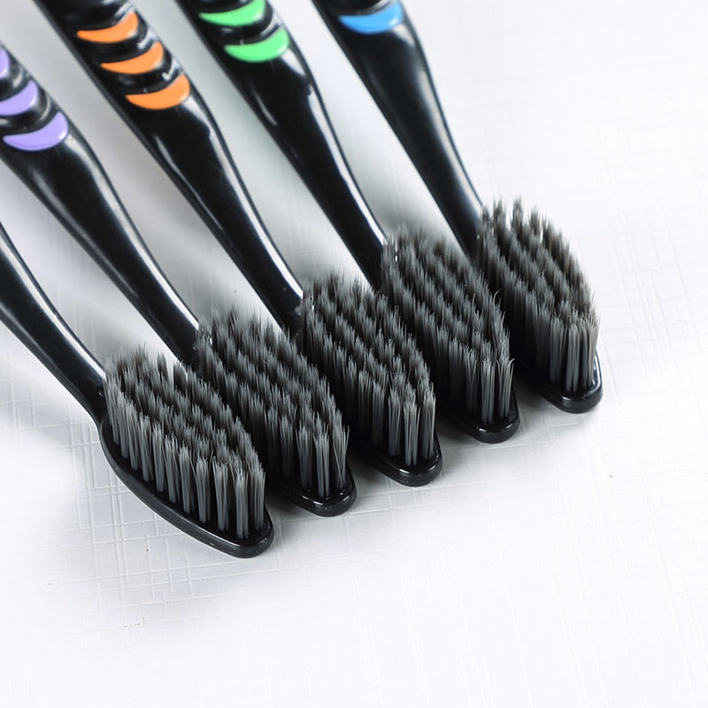 [10 Pieces] Toothbrush Soft Bristle Adult Bamboo Charcoal Household Fine Wool Toothbrush Antibacterial Men and Women Family