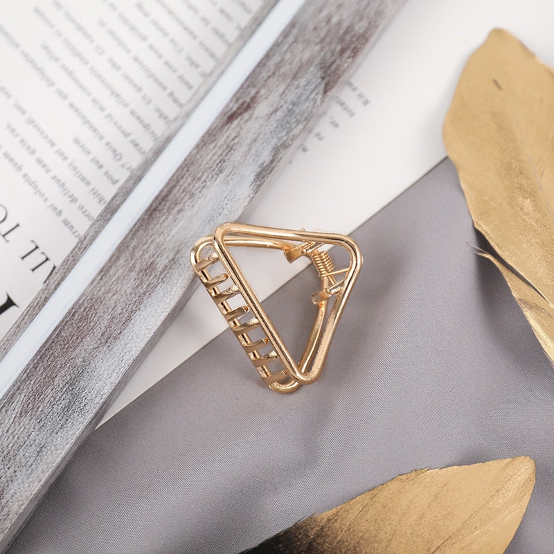 2021 New Women Elegant Gold Silver Hollow Geometric Metal Hair Claw Vintage Hair Clips Headband Hairpin Fashion Hair Accessories