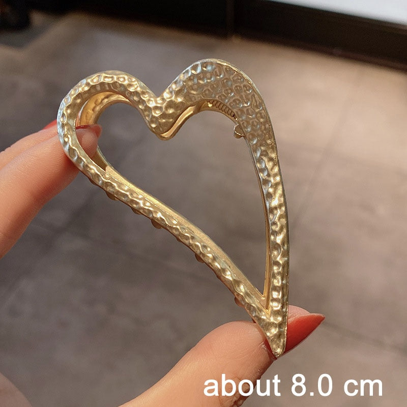 2021 New Women Elegant Gold Silver Hollow Geometric Metal Hair Claw Vintage Hair Clips Headband Hairpin Fashion Hair Accessories