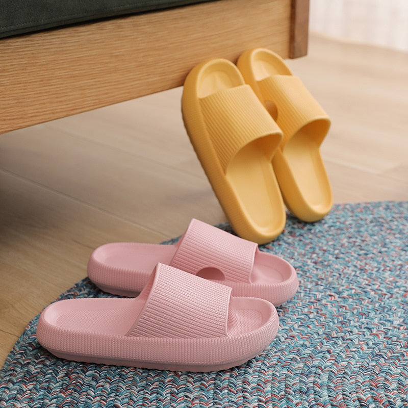 Fashion Slippers Women Thick Platform Women Indoor Bathroom Slipper Soft EVA Anti-slip Home Floor Slides Ladies Summer Shoes Men