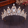 2019 New Fashion Baroque Luxury Crystal AB Bridal Crown Tiaras Light Gold Diadem Tiaras for Women Bride Wedding Hair Accessories