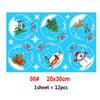 2022 Removable Christmas PVC Static Sticker Santa Elk Window Stickers Beautify Snowflake Wall Decals New Year Party Glass Paste