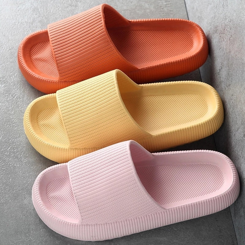 2021 Summer Thick Platform Bathroom Home Slippers Women Fashion Soft Sole EVA Indoor Slides Woman Sandals Non-slip Flip Flops