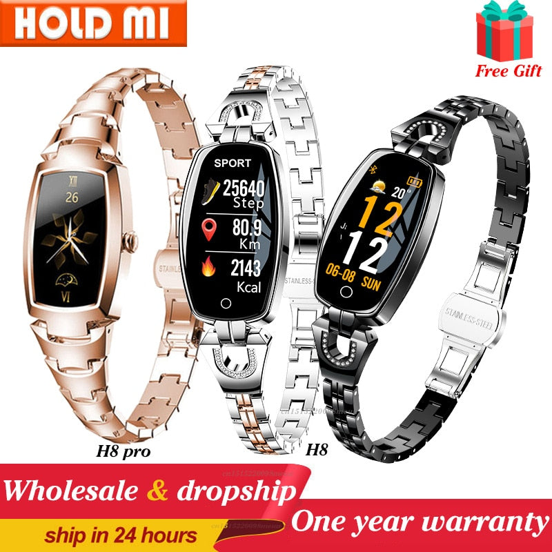 2021 H8 and H8 pro Women Smartwatch Heart Rate Monitor Blood Pressure Smart watch Band  Fitness Tracker lady bracelet Wristband