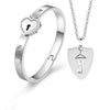 VIP Fashion Concentric Lock Key Titanium Steel Stainless Steel Jewelry Bracelet Necklace Couple Sets