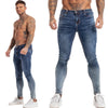 GINGTTO Jeans Men Elastic Waist Skinny Jeans Men 2020 Stretch Ripped Pants Streetwear Mens Denim Jeans Blue