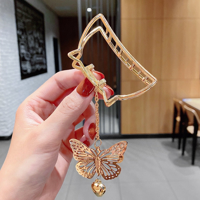 2021 New Women Elegant Gold Silver Hollow Geometric Metal Hair Claw Vintage Hair Clips Headband Hairpin Fashion Hair Accessories