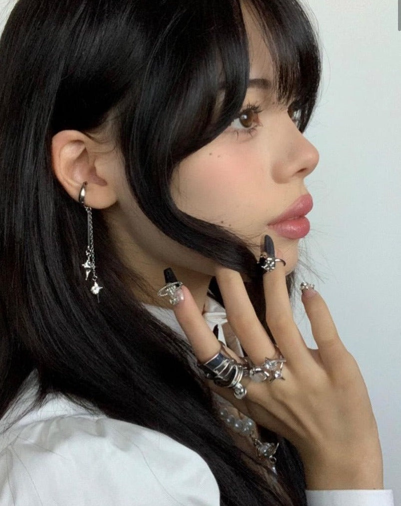 @MaggieLivings — Star Metal Cuff Drop Earrings